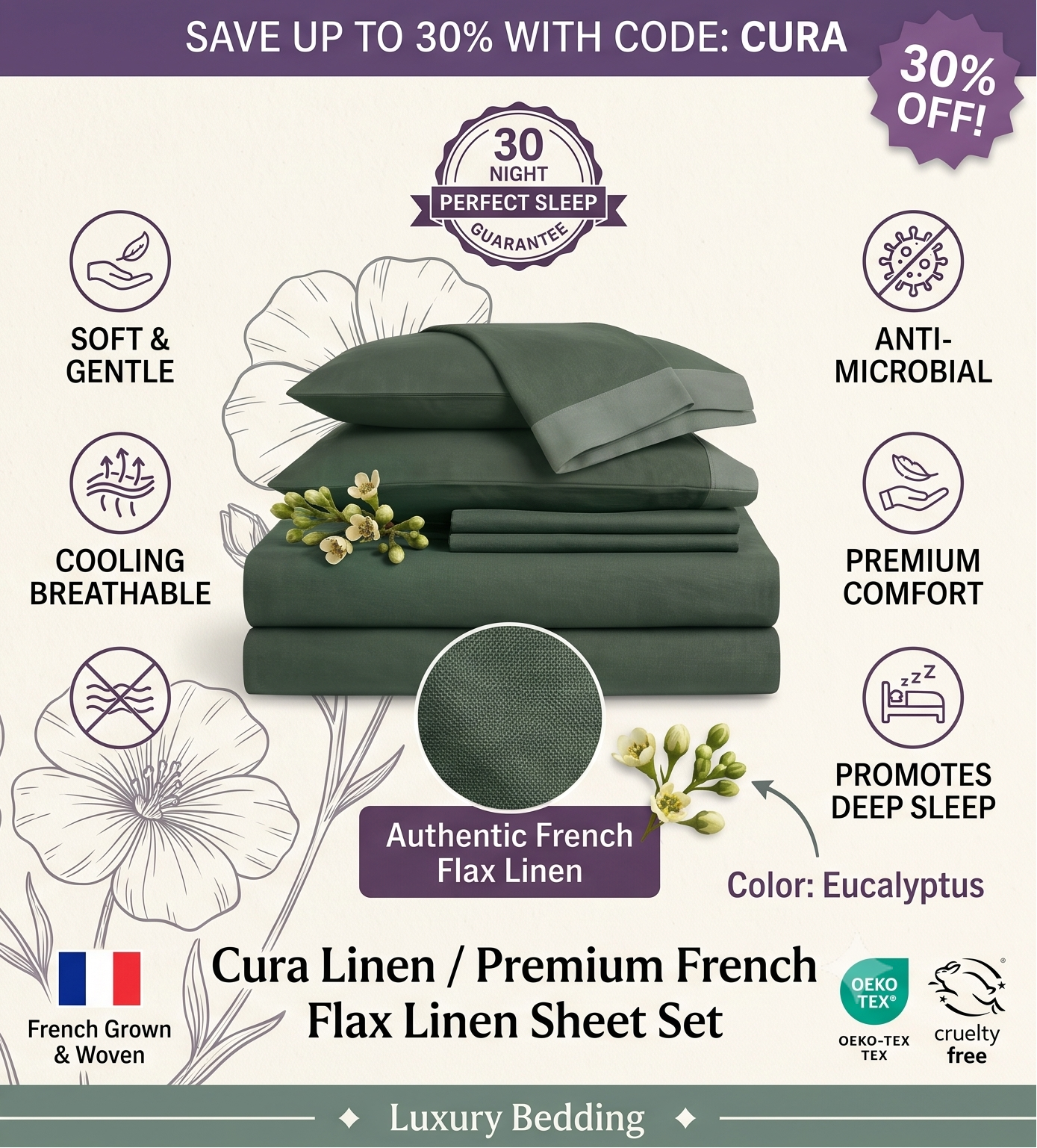 CuraWeave™ — The Sheets You'll Actually Want Against Your Skin