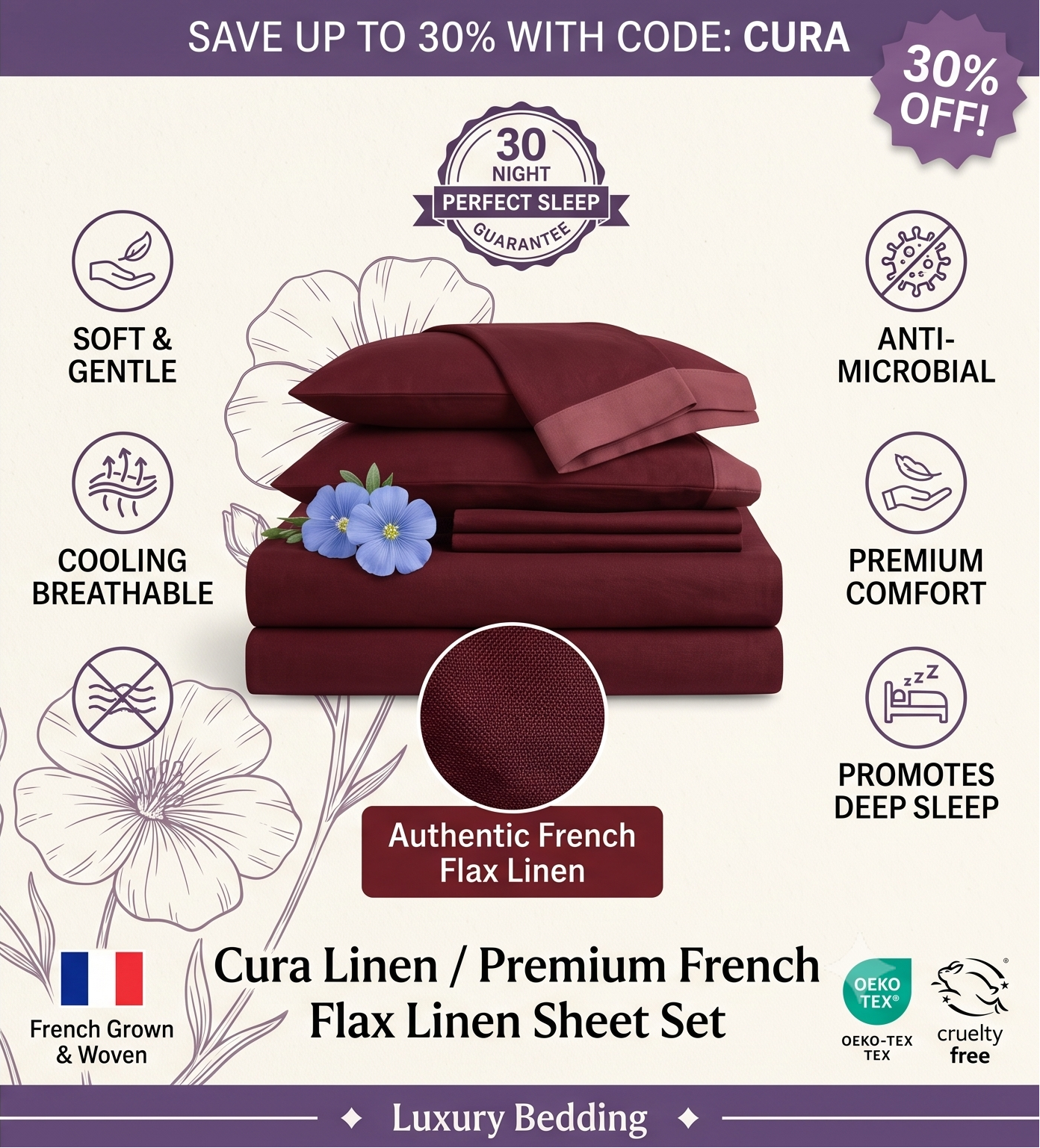 CuraWeave™ — The Sheets You'll Actually Want Against Your Skin